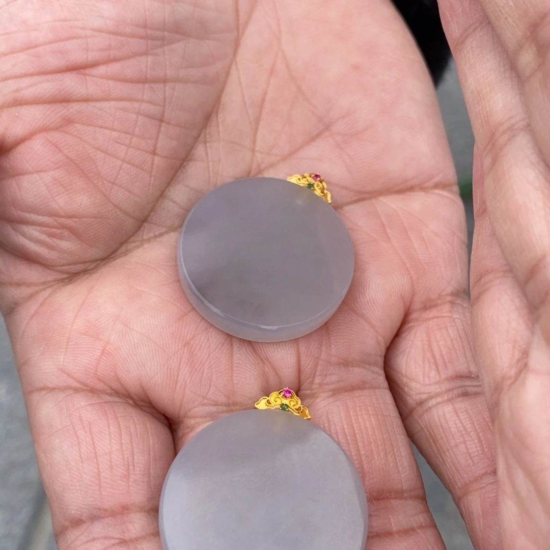 和田玉颈饰18K金镶嵌多样性发货 拍一发一