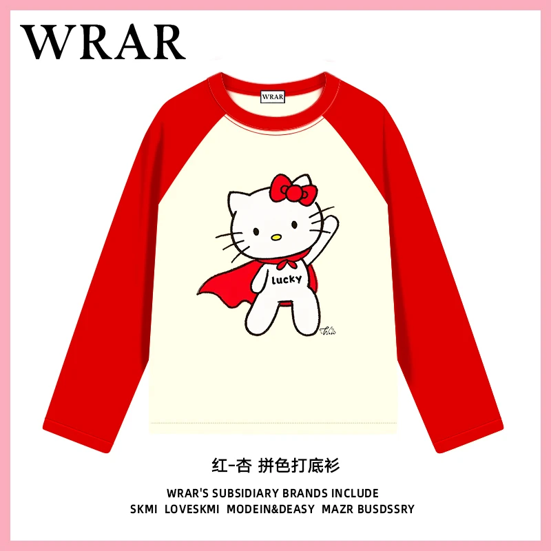 【超人KT】 长袖撞色圆领日常宽松型时尚上衣秋冬款