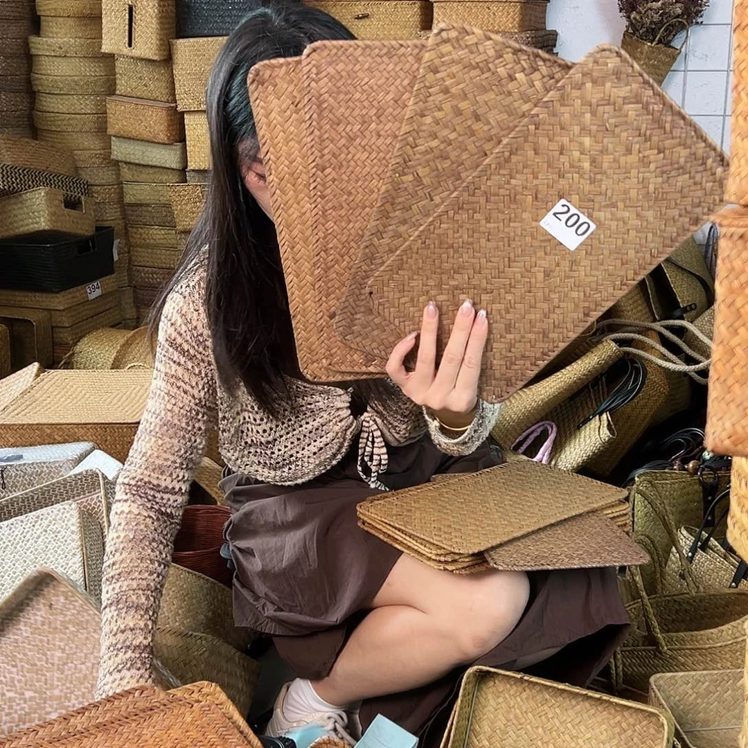 编织带草编包/草编收纳盒微瑕疵