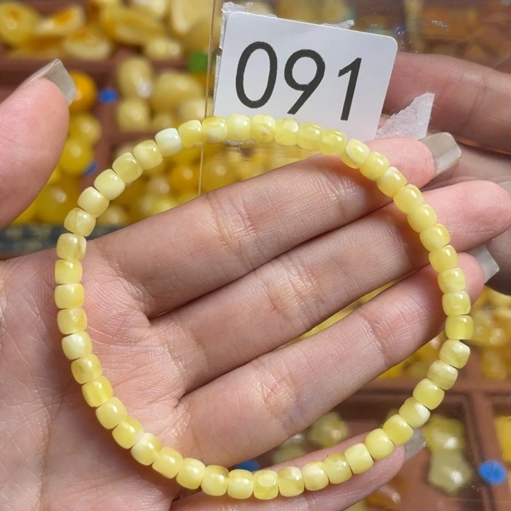 琥珀未镶嵌裸石放漏直切手串纯天然无优化有瑕疵