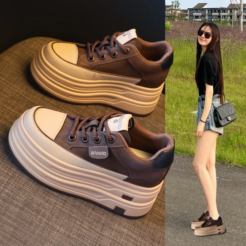 5350-1厚底内增高松糕运动休闲鞋女2025秋季新款轻便百搭时尚板鞋