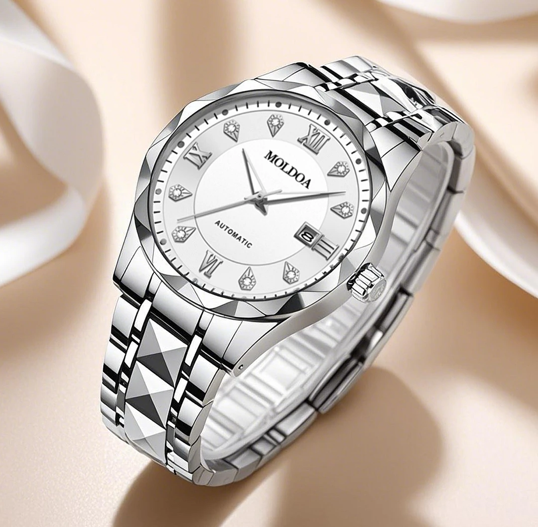 【30】菱形表带白色盘面钢带腕表