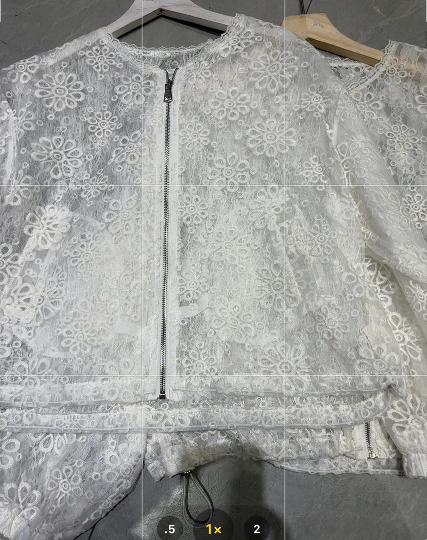 美美推荐5803法式白色蕾丝镂空新中式外套