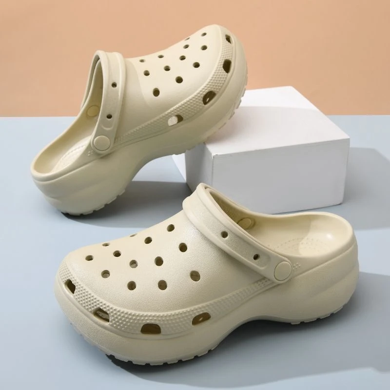 高品质女款洞洞鞋云朵透气简约EVA防臭防滑透凉拖鞋 3507