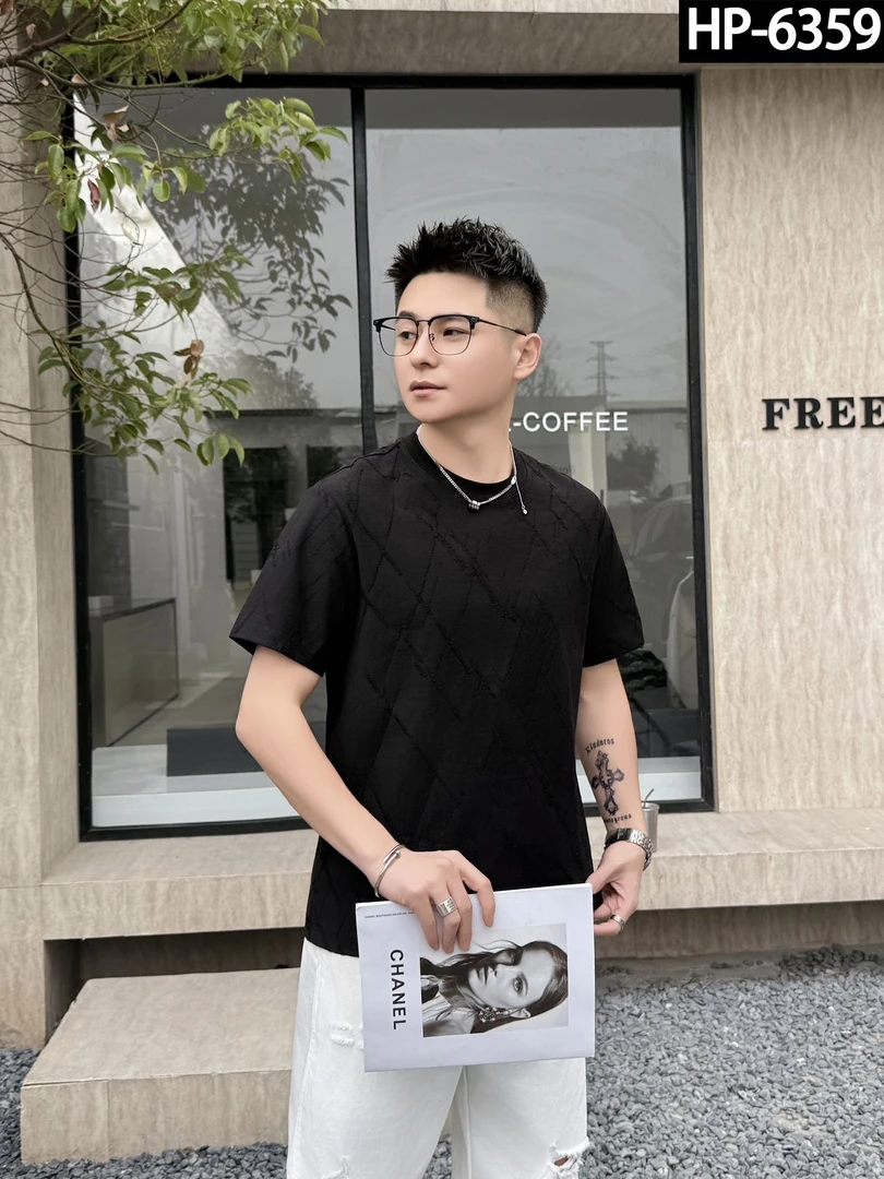 潮流做旧磨毛设计感男装重工短袖上衣夏季新款6359