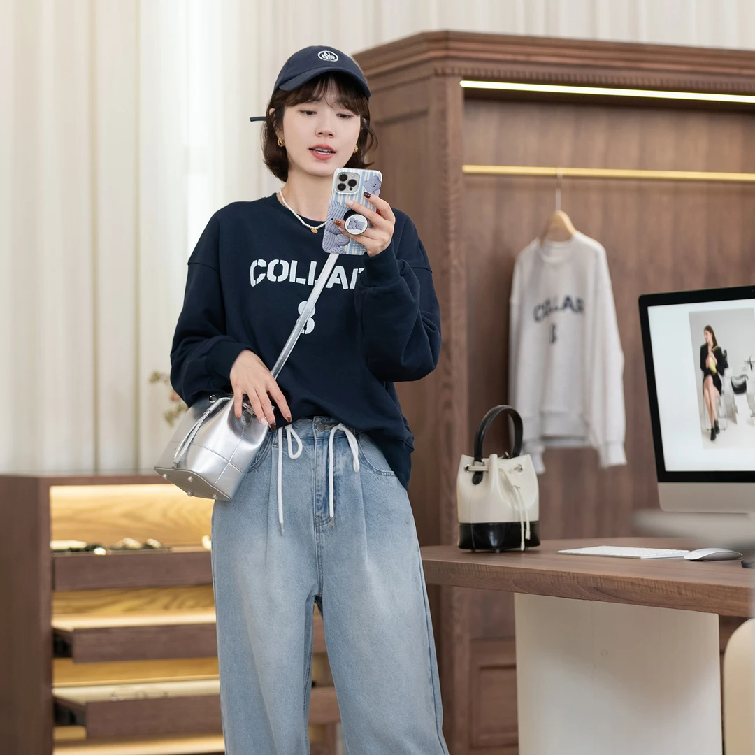 「新品」【蓝莓集市】字母圆领卫衣FS307S080