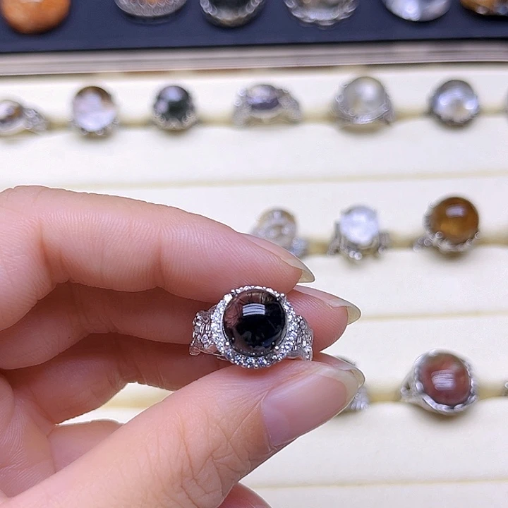 暖***暖银S925镶嵌戒指发晶天然