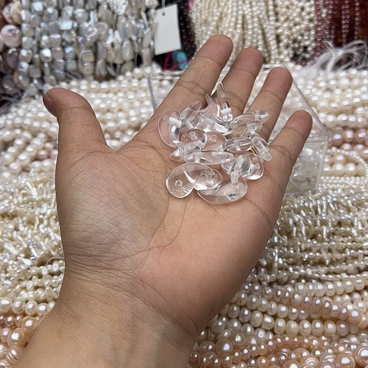 玛瑙/玉髓未镶嵌珠宝半成品2个白水晶吊坠
