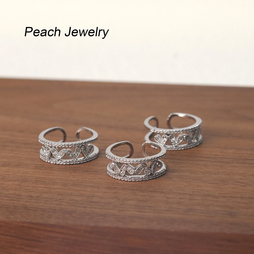 非金属仿水晶戒指 锆石开口戒指 HX76 多样性发一颜色微差