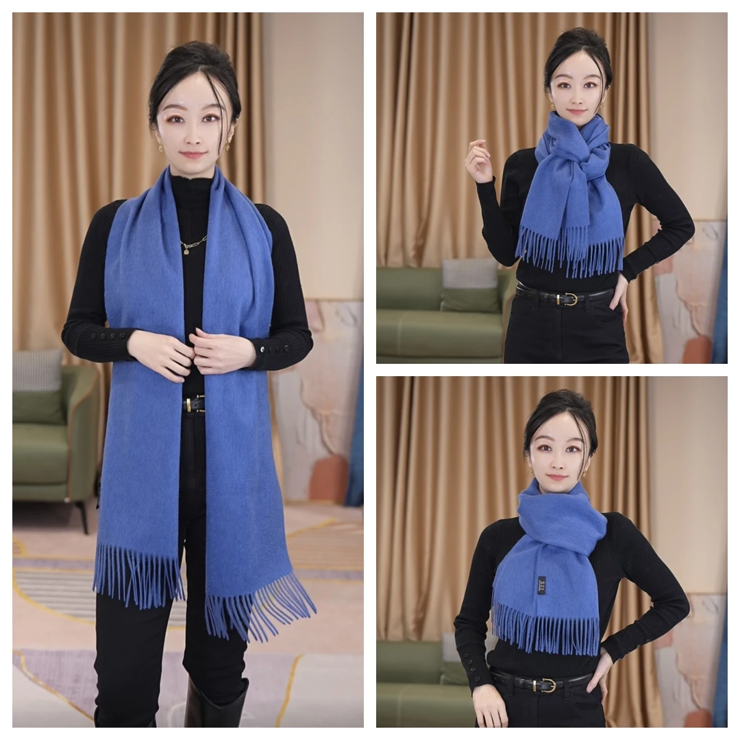 黑黄皮专属100纯色山羊绒围巾女士百搭时尚气质羊绒围巾男士冬季