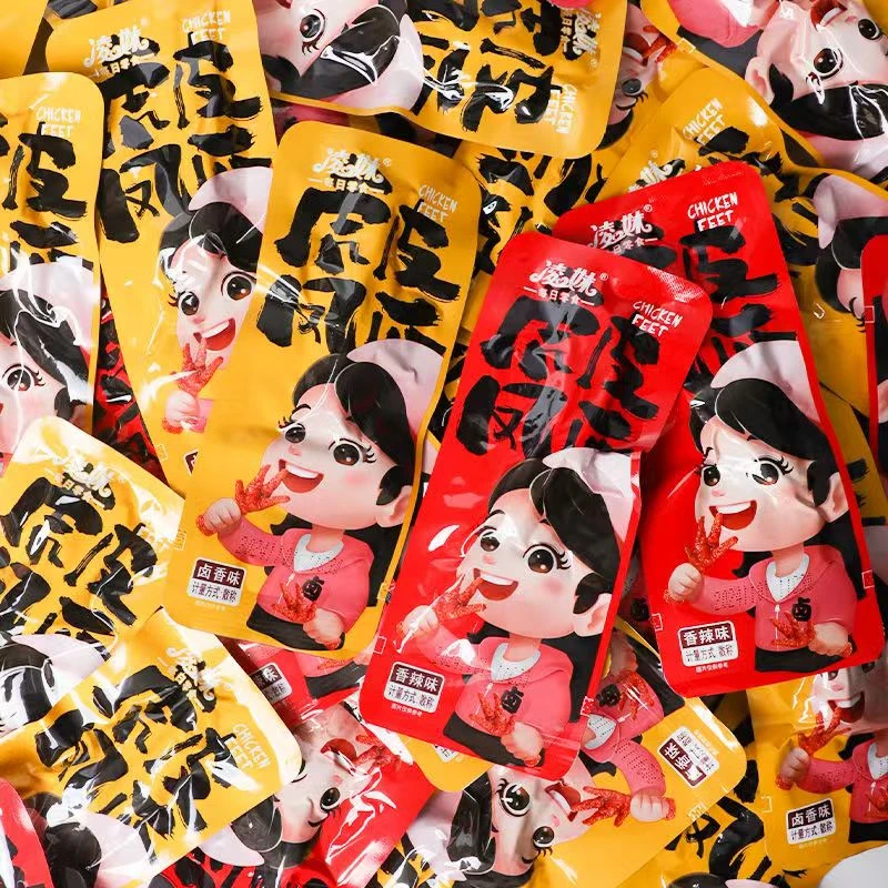 香辣虎皮凤爪油炸卤即食凤爪寝室追剧零食