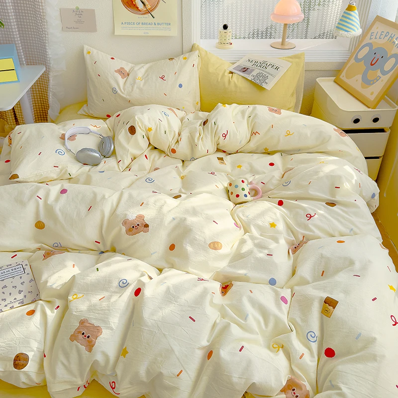 春夏新品卡通印花四件套AB版印花