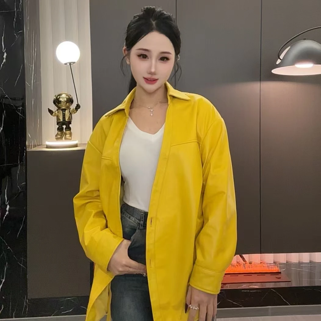 【七月推荐】翻领经典修身型春季中长款女士外套-QIYUE-R072