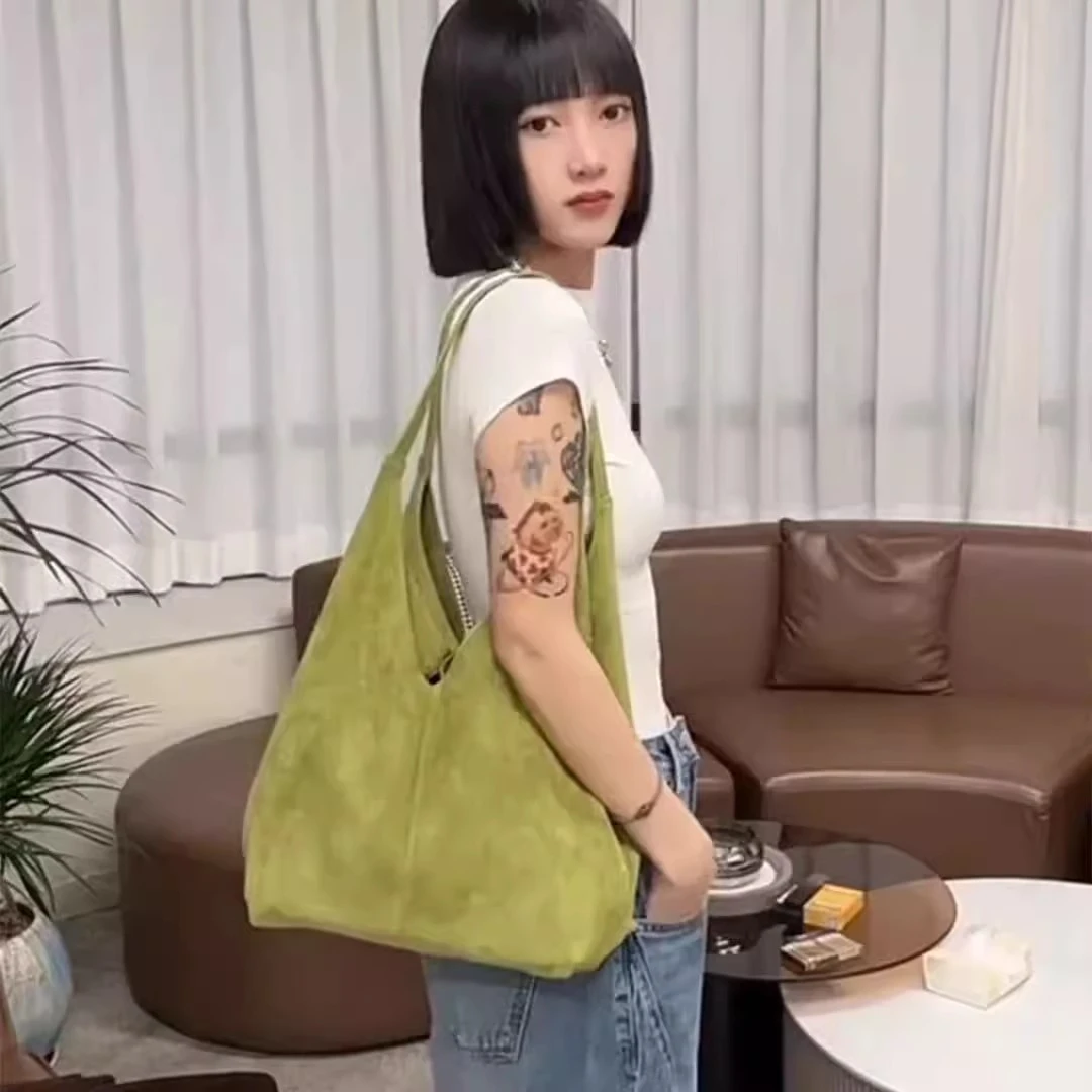 秋冬新款晕针姐同款复古双口袋波士顿包辣妹少女手提单肩通勤包