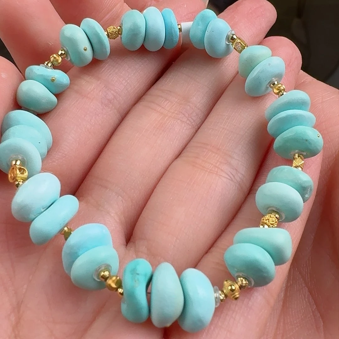 绿松石珠宝奇石18K金镶嵌