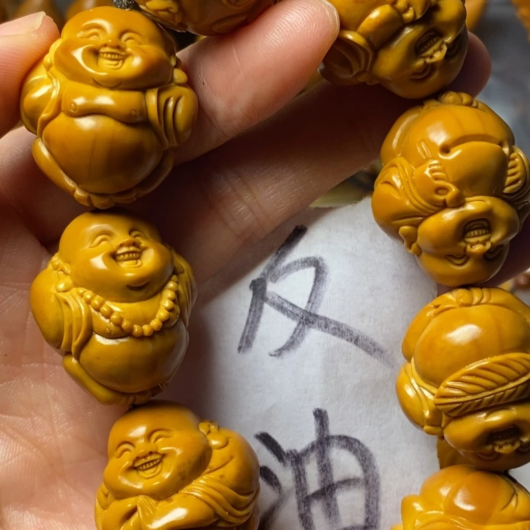 两***勋手串/手链橄榄核上色弥勒精品
