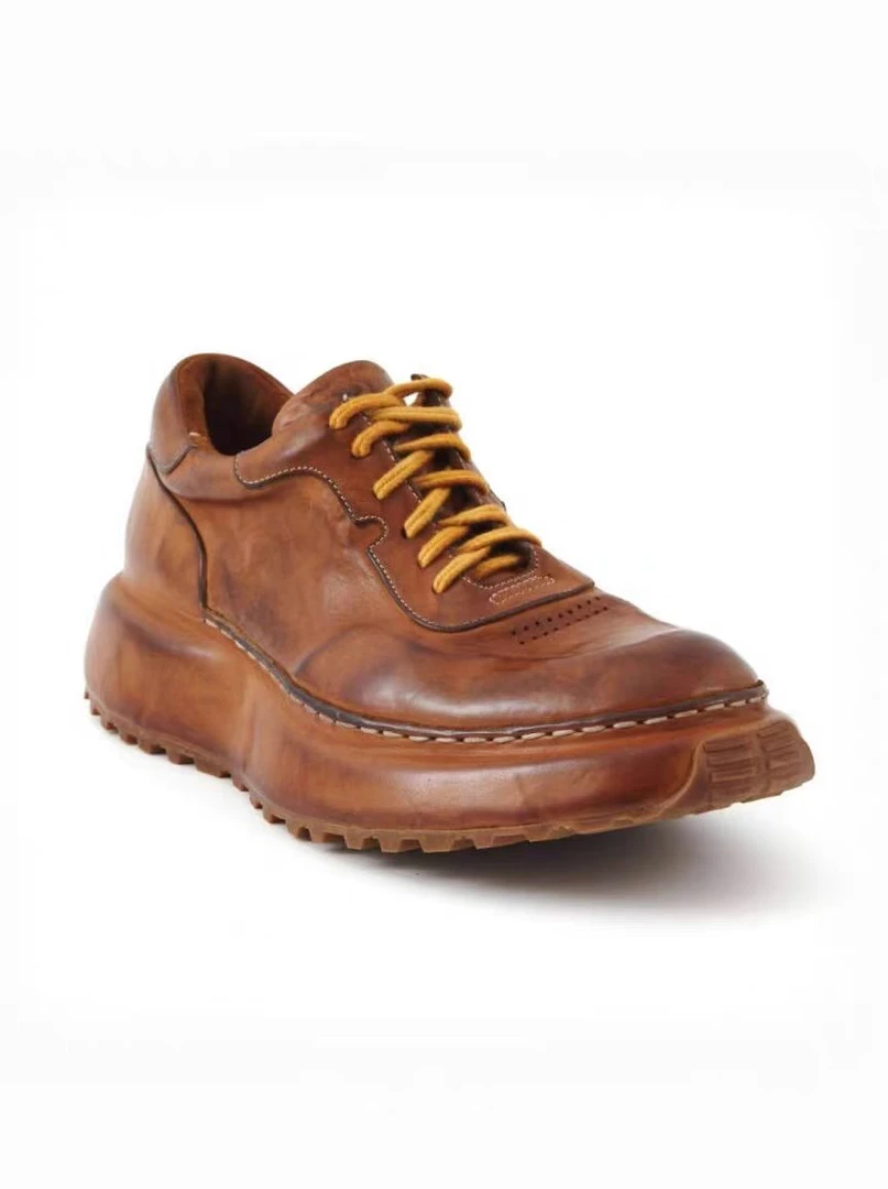 显瘦显高运动鞋/意大利马皮休闲鞋复古水洗厚底老爹鞋小白鞋男鞋