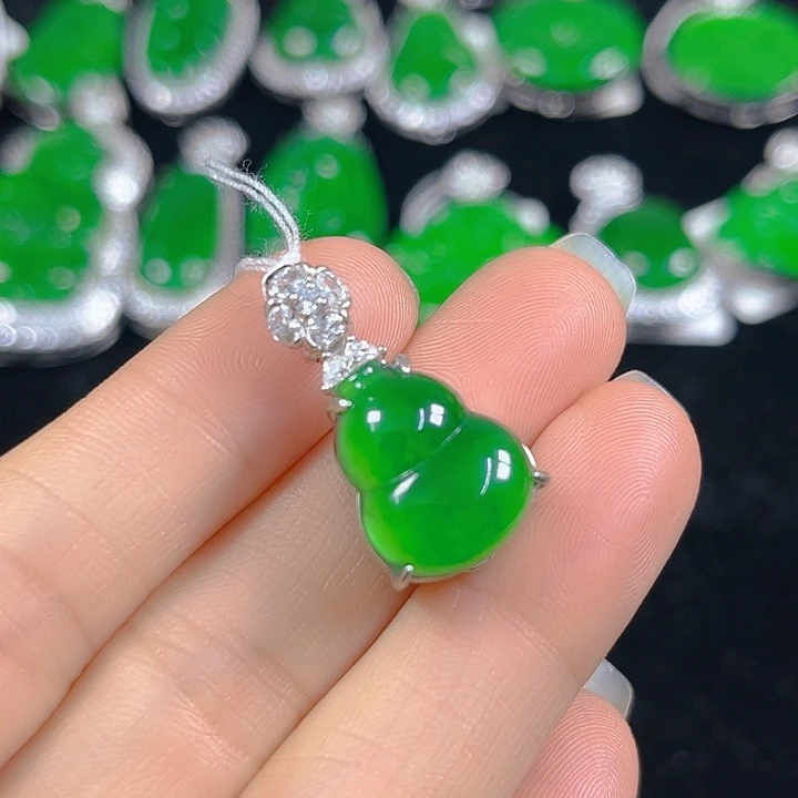 翡翠银S925镶嵌吊坠(不含链)
