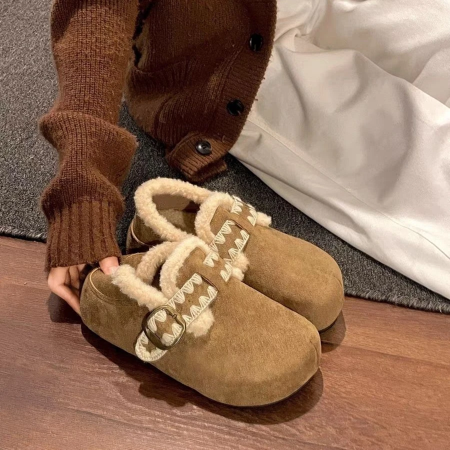 废土风超火小个子厚底棉鞋女冬季保暖加棉勃肯鞋加绒加厚雪地靴女