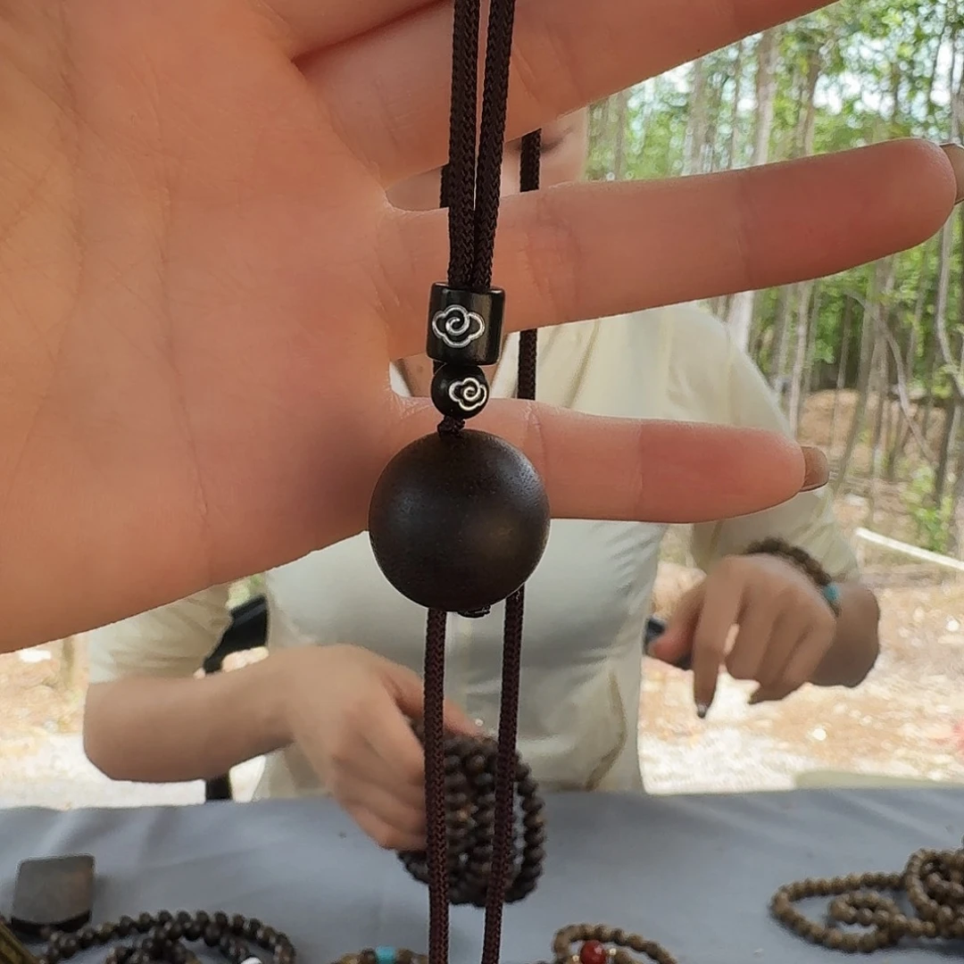 沉香香囊沉香沉水单珠项链18mm