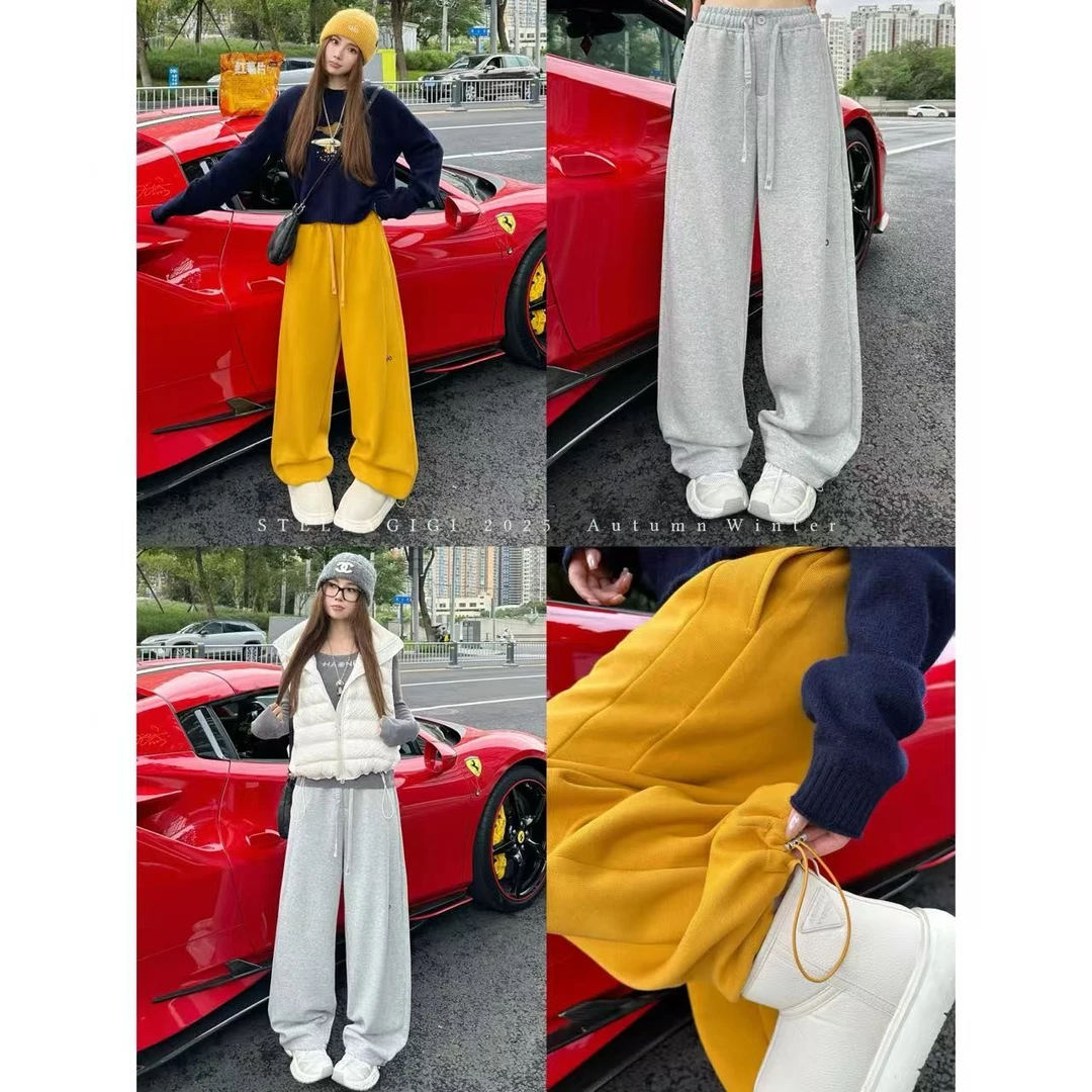 SG / 杨依姗 AW基础款 字母刺绣松紧腰抽绳休闲裤K-20252097