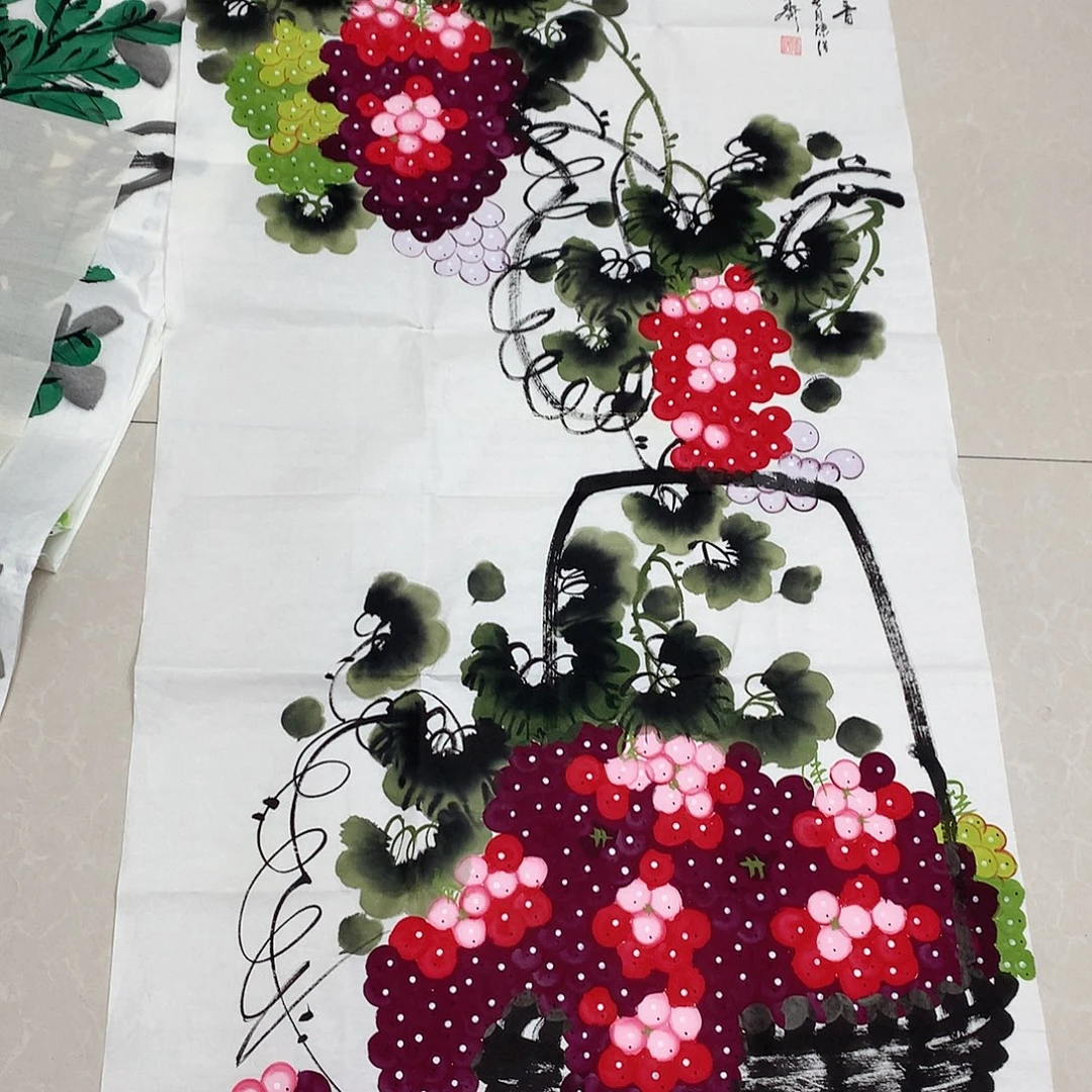 国画老师作品葡萄