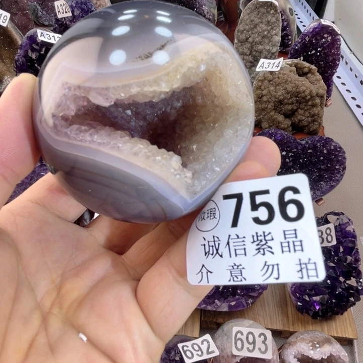 未镶嵌大型摆件（非配饰）水晶直径76毫米