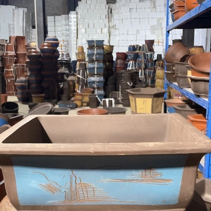 40蓝色马槽花盆花盆