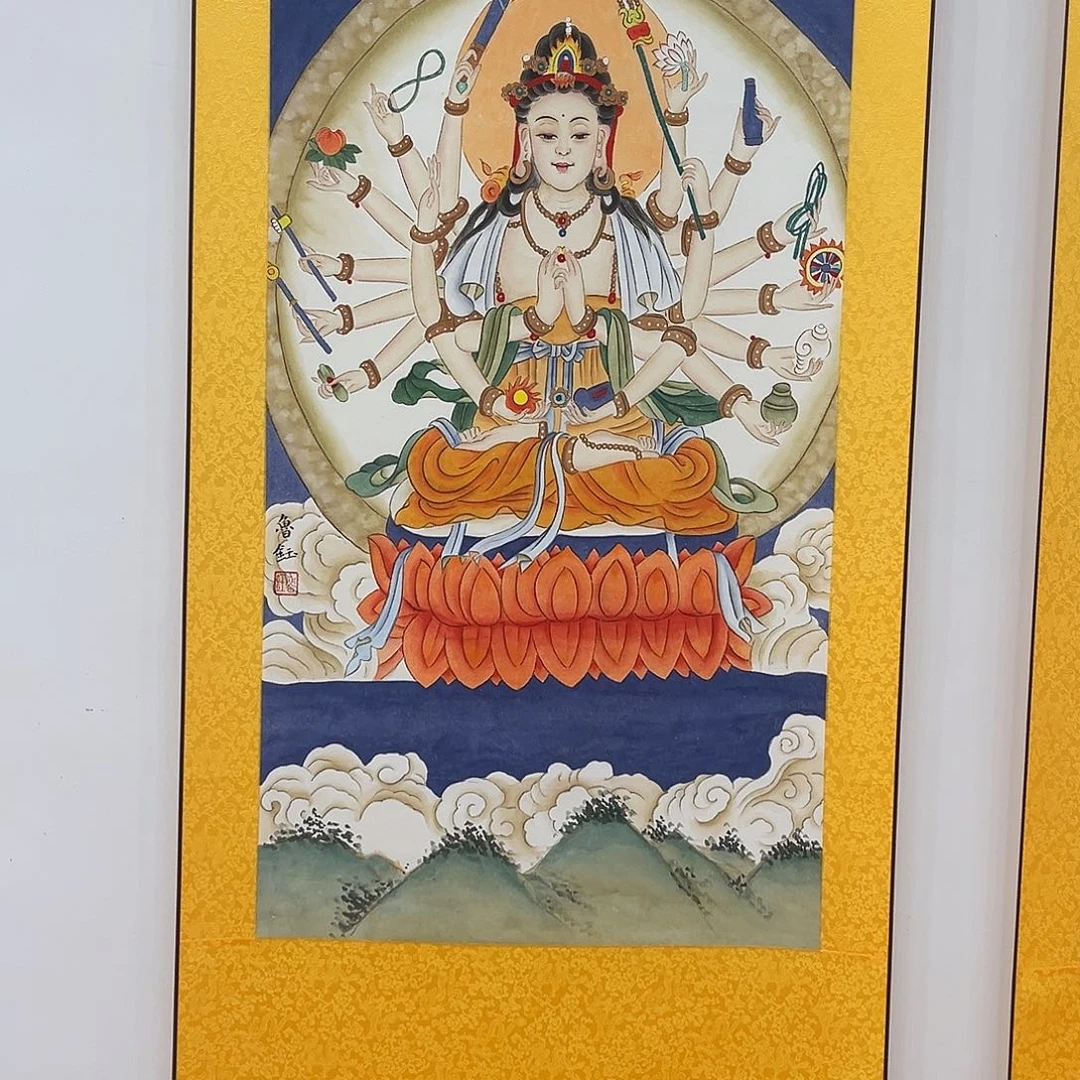 江***静卷轴画唐卡作品原文