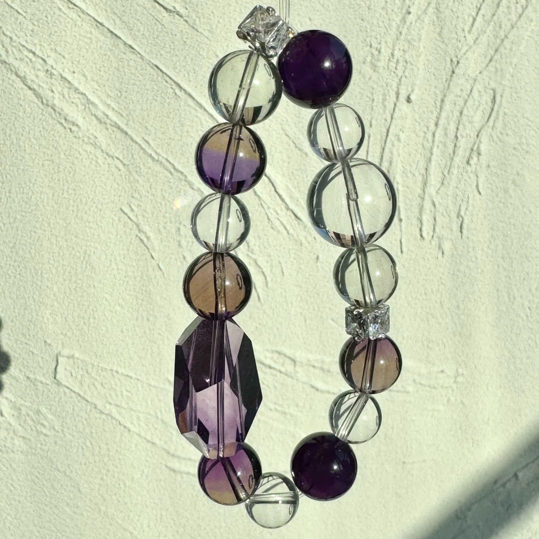 【紫气东来】13mm乌拉圭紫水✖️12mm紫黄晶✖️15mm白水✖️巨大随形