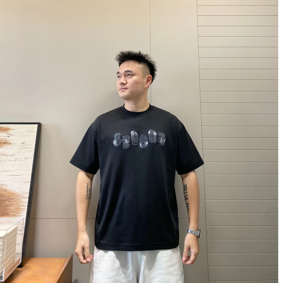 夏季双面冰感液氨棉男士美式休闲百搭宽松圆领T恤55213