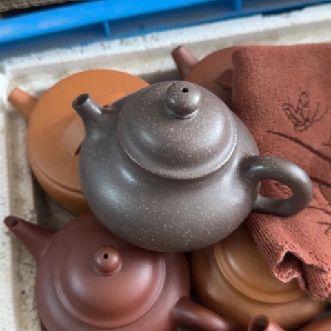༺***༻茶壶紫砂梨皮天青200cc