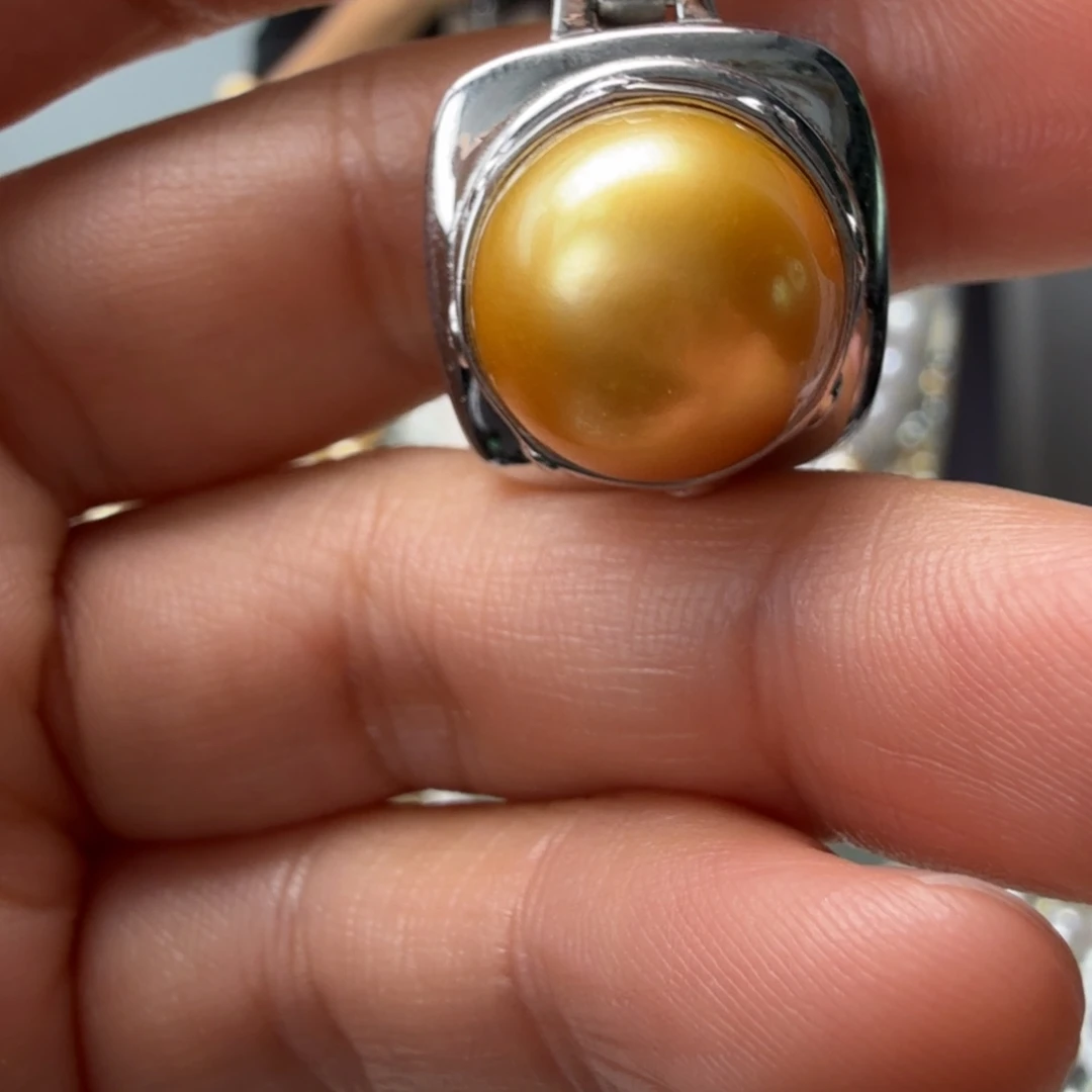 银S925镶嵌海水珍珠颈饰