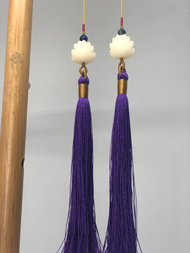 手工编织白玉菩提流苏紫色