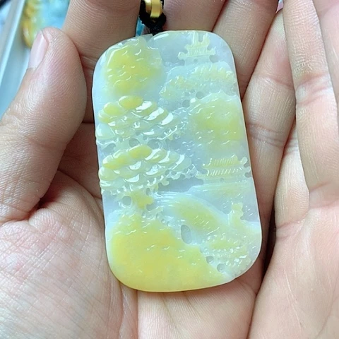 翡翠颈饰未镶嵌天然缅甸翡翠a货