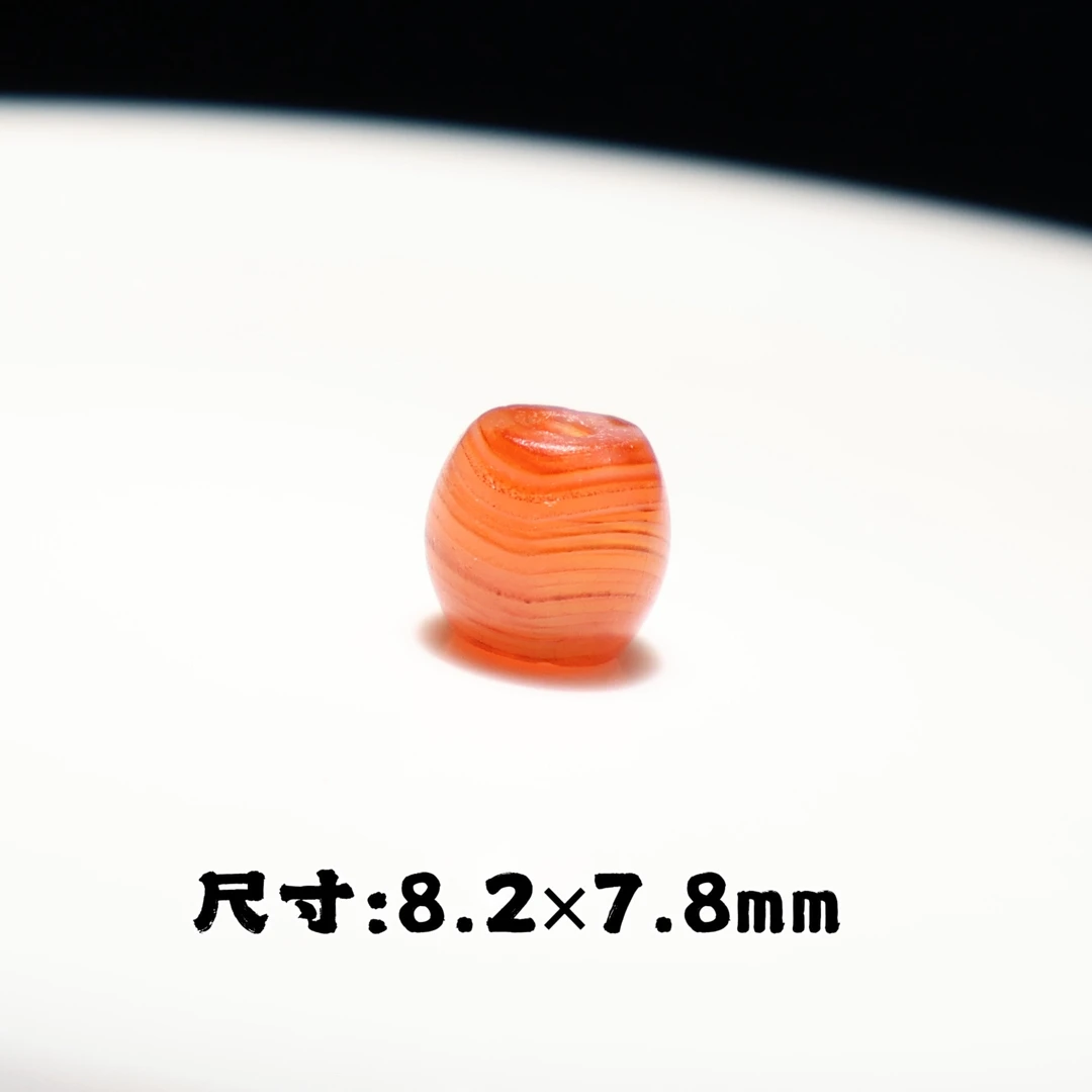 河谷满朱砂红玉髓桶珠
