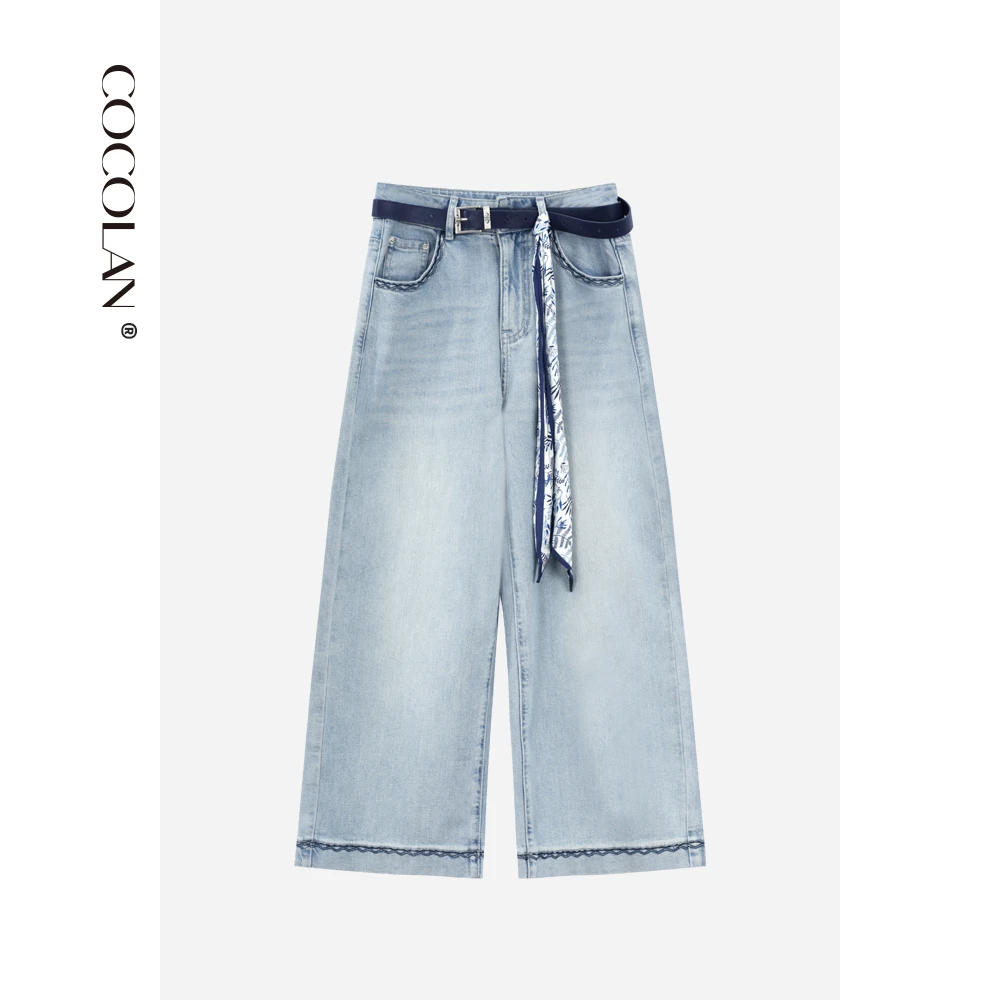 COCOLAN【丝带牛仔】春季棉牛仔裤CL1K0116