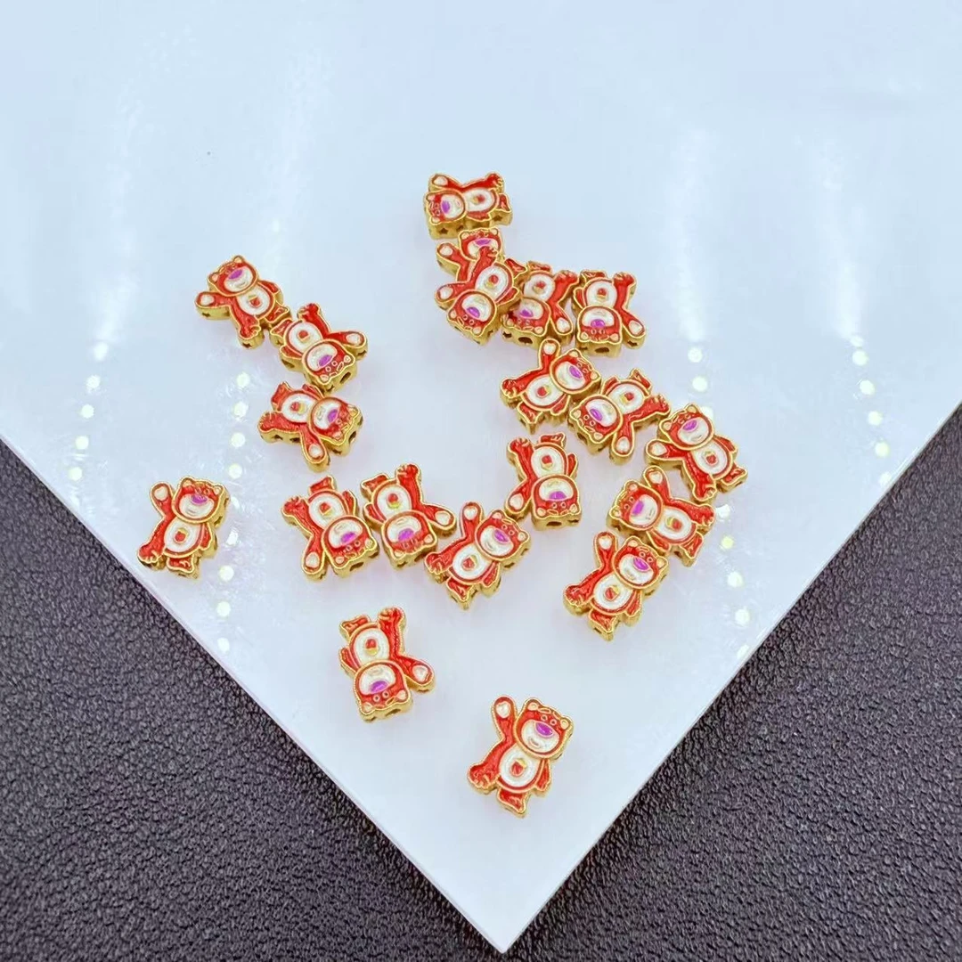 925银珐琅银制品 「戴琴珠宝」FR6015-银珐琅草莓熊配饰