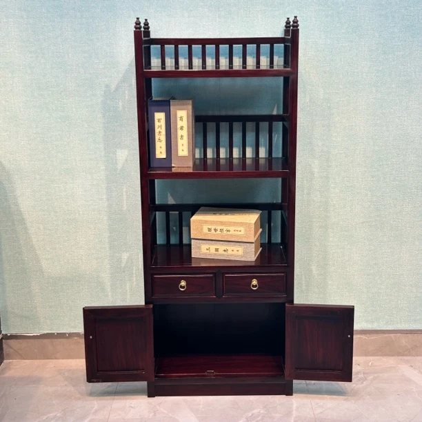 60-32-150茂芽实木家具黑酸枝实用型书架传统中国风葫芦家用柜子