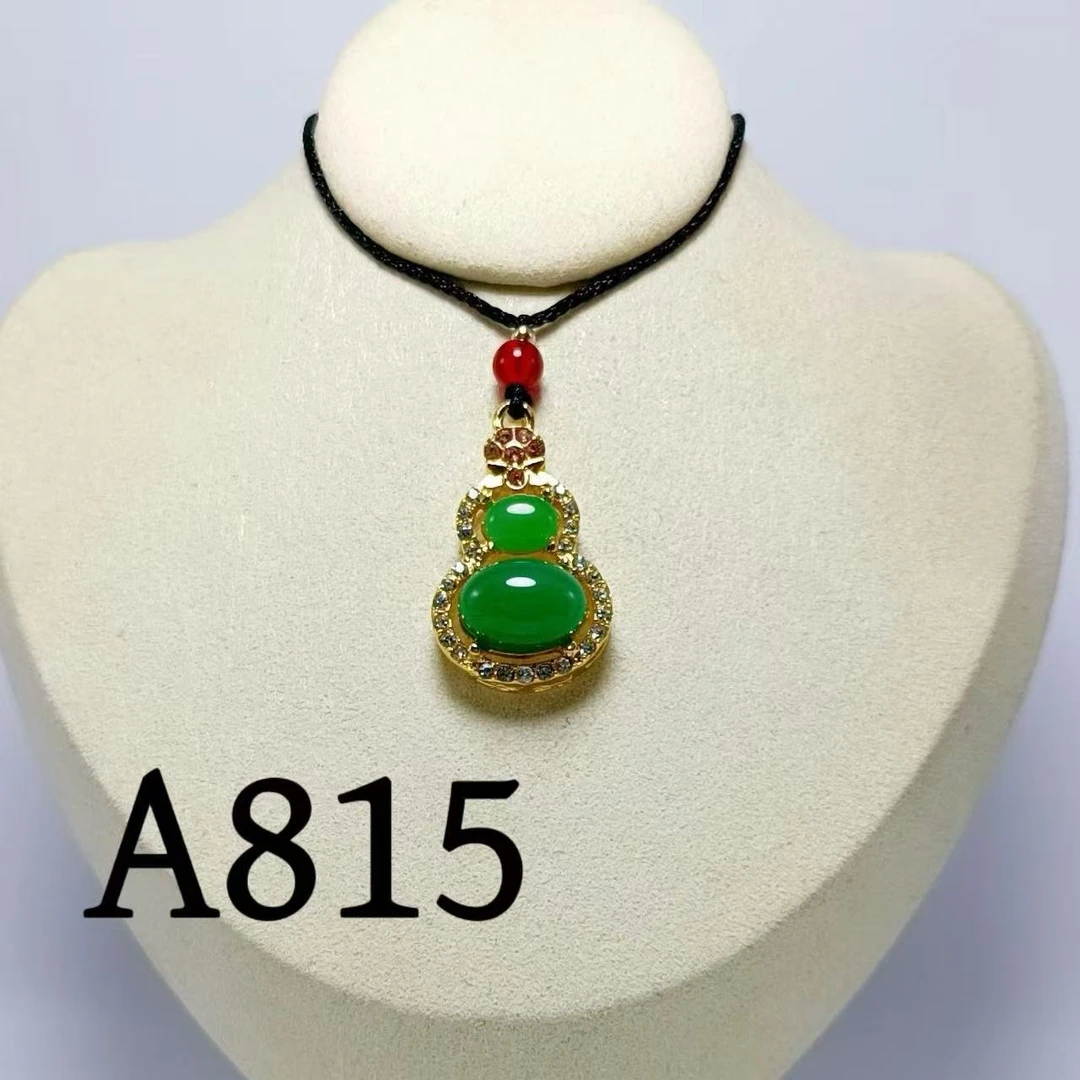 铜合金合成锆石吊坠 A815铜合金女葫芦金色时尚精致百搭