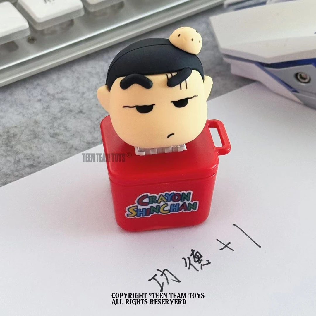 正版蜡笔小新系列 小新功德按键发声木鱼解压玩具挂件治愈钥匙扣