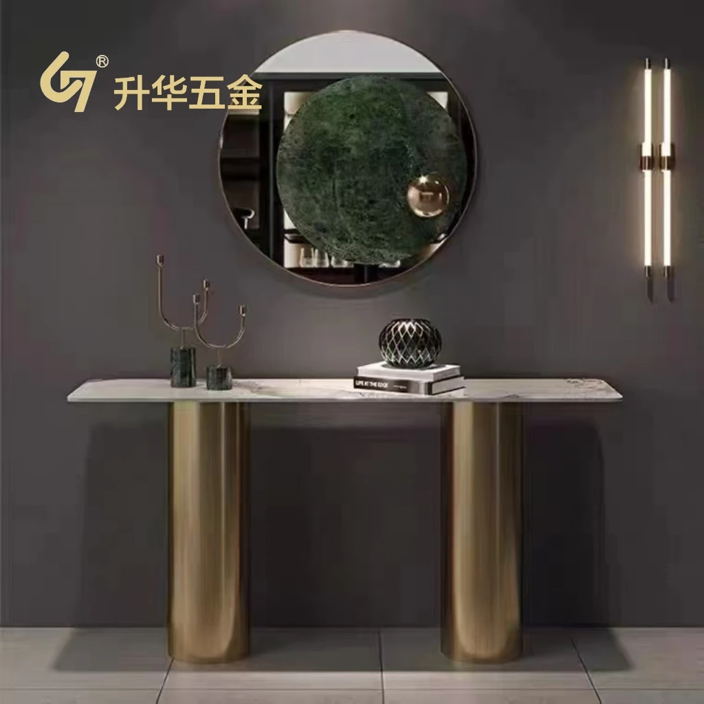 成都工厂直销玄关钢架酒店会所简约轻奢款玄关桌架高定装饰五金