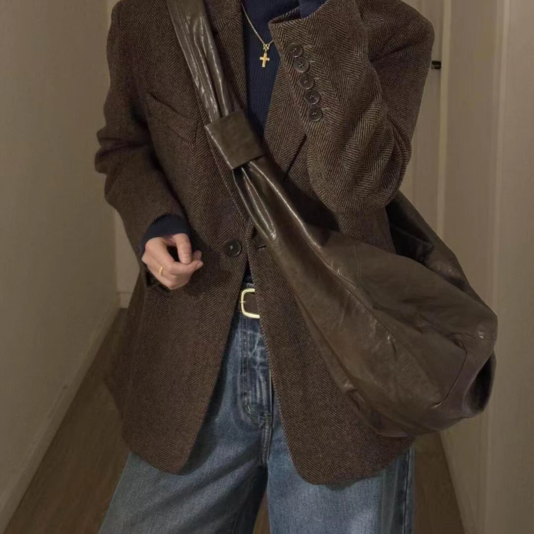 琦静-孤品女装毛呢西装外套 工厂尾货默认微瑕 NO退NO换无运险