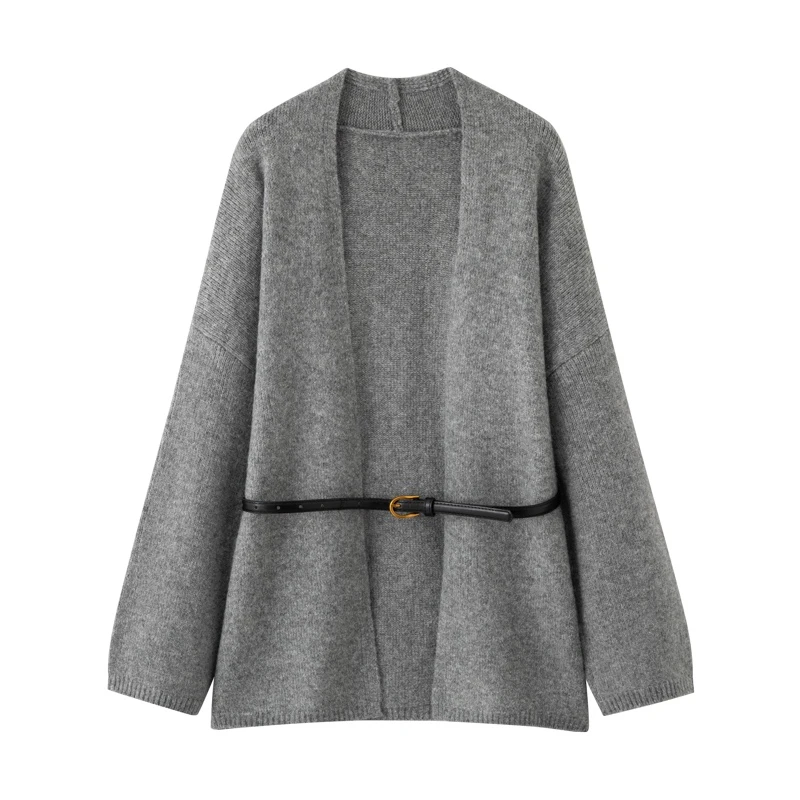 MM商场同款2025秋冬新款时尚百搭中长款慵懒风针织开衫外套女S911