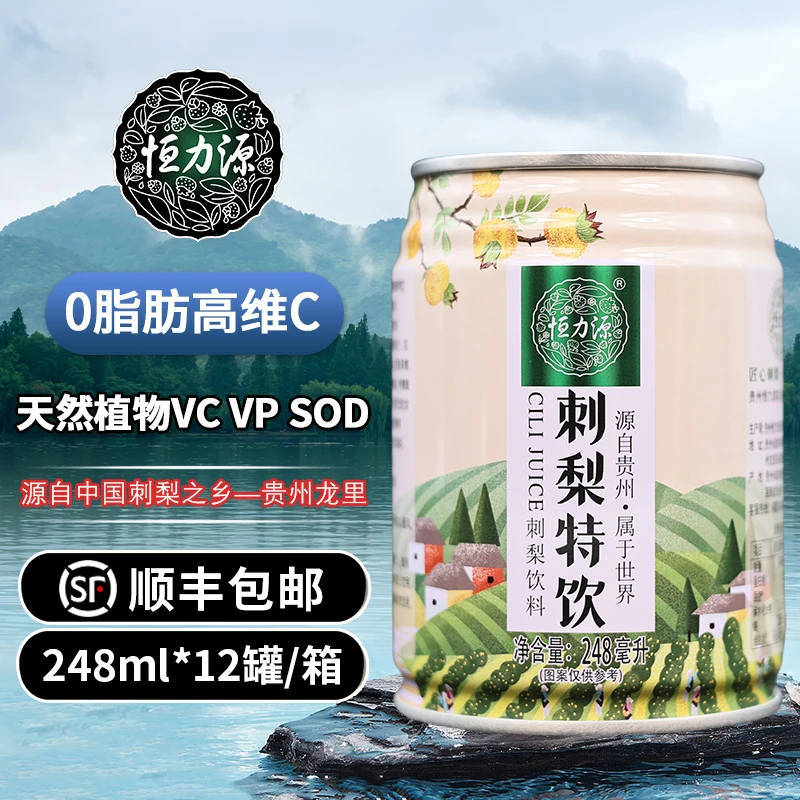 【顺丰包邮】贵州恒力源刺梨特饮248ml/罐0脂肪高维C果蔬汁饮料饮品
