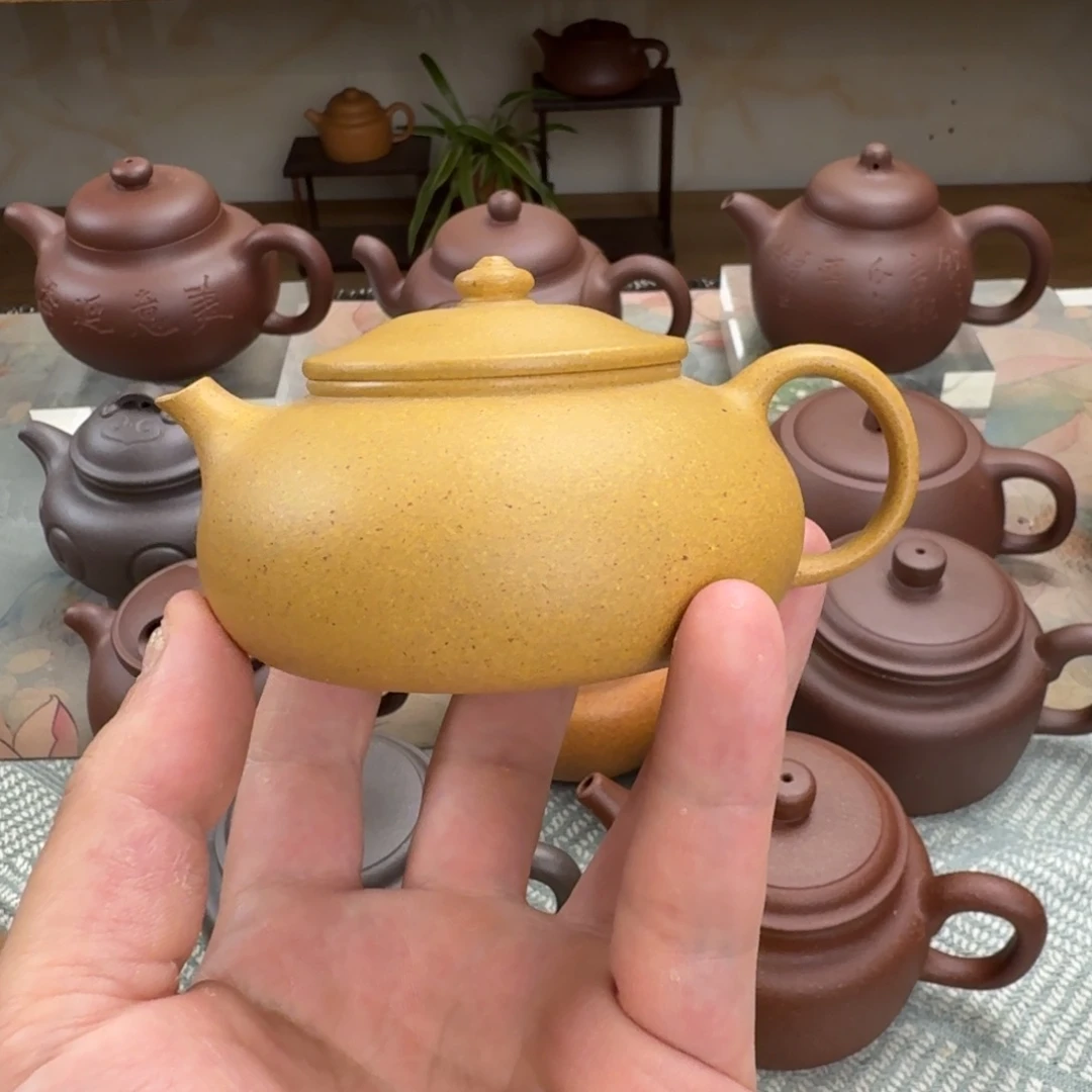 茶壶紫砂寒江 黄段 145cc 半手工