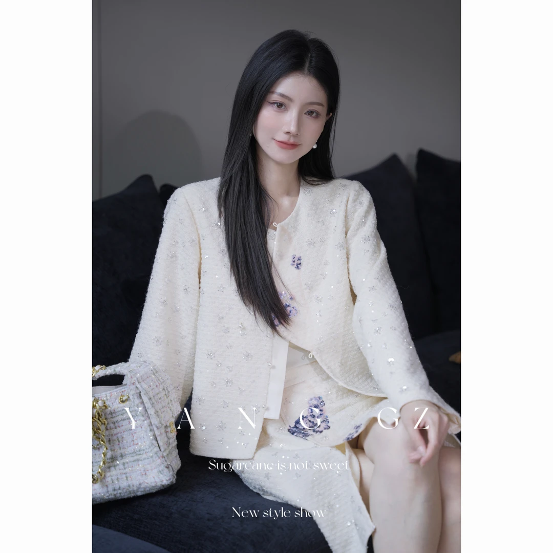 YANG GZ 【Q香奢白兰】早秋千金法式名媛小香风套装 GZ5153SU656126