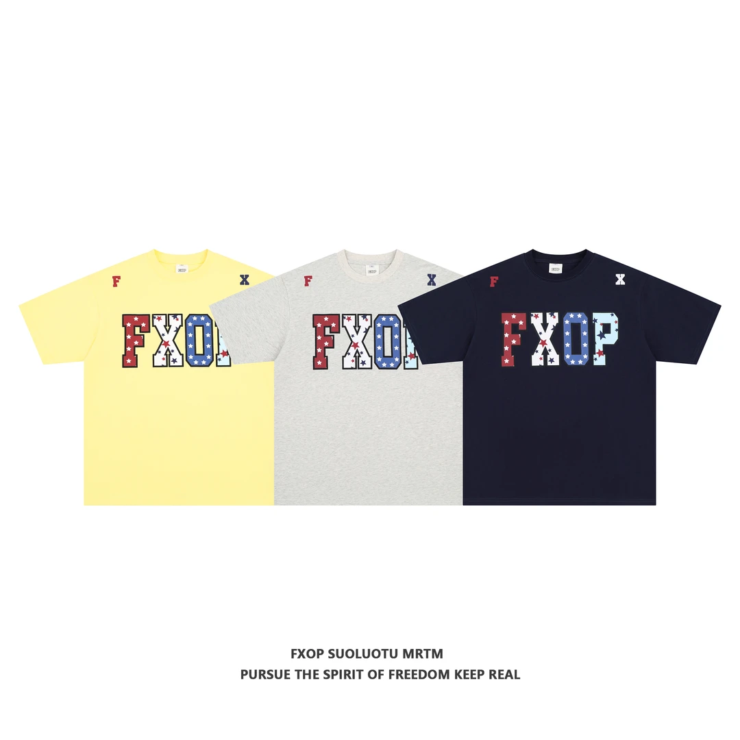 FXOP国潮原创设计款短袖上衣男女同款高街休闲百搭T恤#KCS-W030