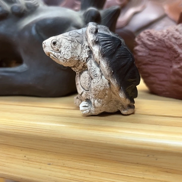 紫砂茶杯新*紫砂鳄龟茶宠摆件