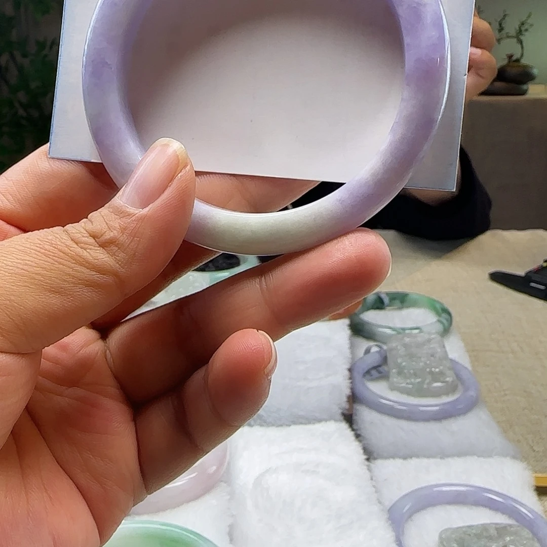 翡翠未镶嵌手镯60*10*9紫罗兰翡翠手镯